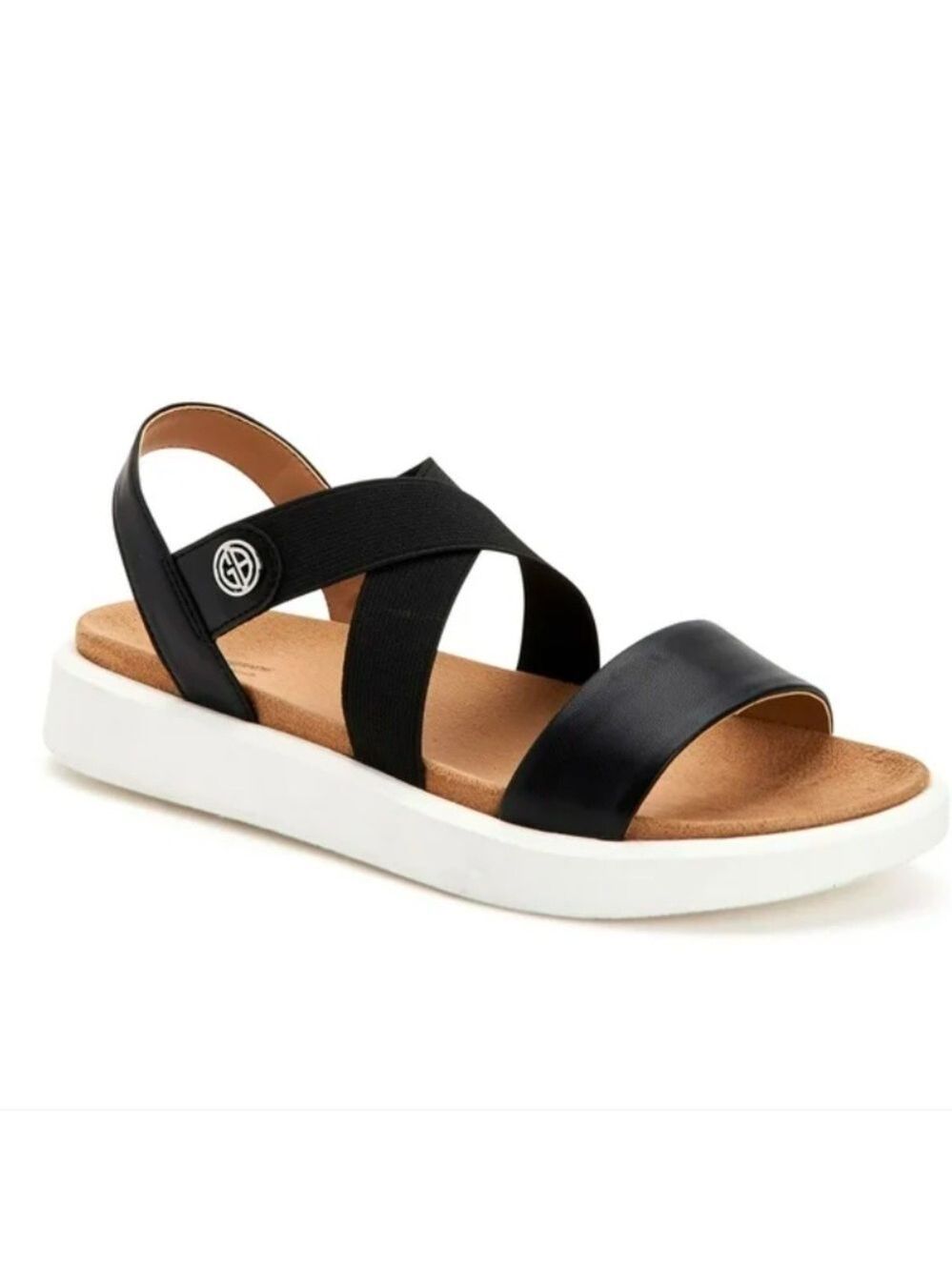 GIANI BERNINI Womens Black Crisscross Straps Slingback Sandal 7.5 M - Picture 1 of 4